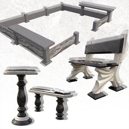 Ограды, лавки, столы